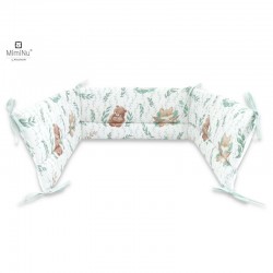 MimiNu - Aparatoare pentru patut 120x60 cm Din bumbac certificat Oeko Tex Standard 100 Cu inaltimea de 30 cm Cu panglici Lulu Na