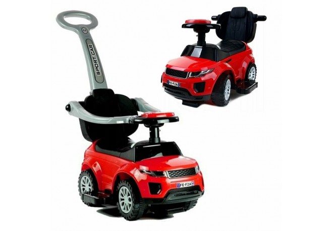 Lean Toys - Masinuta de impins 614W Cu maner de impins detasabil Cu protectii laterale Cu melodii si claxon Cu suport jucarii su