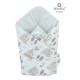 MimiNu - Paturica de infasat cu doua fete Cu multiple utilizari Cu inchidere arici velcro Dimensiune 75x75 cm Din bumbac certifi