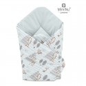 MimiNu - Paturica de infasat cu doua fete Cu multiple utilizari Cu inchidere arici velcro Dimensiune 75x75 cm Din bumbac certifi