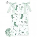 MimiNu - Organizator pentru patut Din bumbac certificat Oeko Tex Standard 100 Cu 6 compartimente Cu doua panglici 70x40 cm Dino 