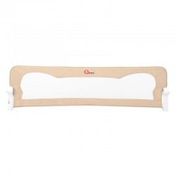 Qmini - Bariera de pat Rhea 150 x 42 cm Inaltimea 42 cm Instalare usoara Cu inclinare la 180 grade Beige