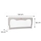 Qmini - Bariera de pat Seth 150 x 66 cm Inaltimea 66 cm Instalare usoara Cu inclinare la 180 grade Grey