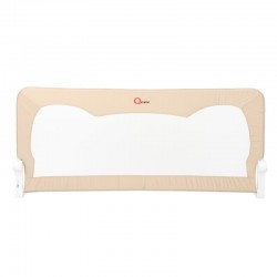 Qmini - Bariera de pat Seth 150 x 66 cm Inaltimea 66 cm Instalare usoara Cu inclinare la 180 grade Beige
