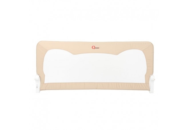 Qmini - Bariera de pat Seth 150 x 66 cm Inaltimea 66 cm Instalare usoara Cu inclinare la 180 grade Beige