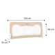 Qmini - Bariera de pat Seth 150 x 66 cm Inaltimea 66 cm Instalare usoara Cu inclinare la 180 grade Beige
