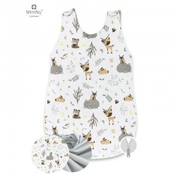 MimiNu - Sac de dormit pentru bebelusi De iarna Din bumbac certificat Oeko Tex Standard 100 Cu fermoar lateral Cu capse pe umar 