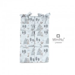 MimiNu - Organizator pentru patut Din bumbac certificat Oeko Tex Standard 100 Cu 6 compartimente Cu doua panglici 70x40 cm Fores