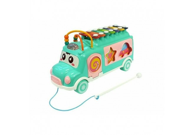 Huanger Toys - Jucarie autobuz cu sortator si xilofon