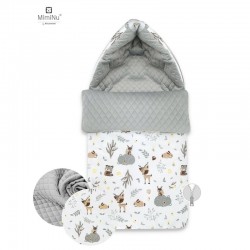 MimiNu - Sac de iarna universal Impermeabil Cu fermoar si gluga Pentru carucior Scaun auto Saniuta Materiale certificate Oeko Te