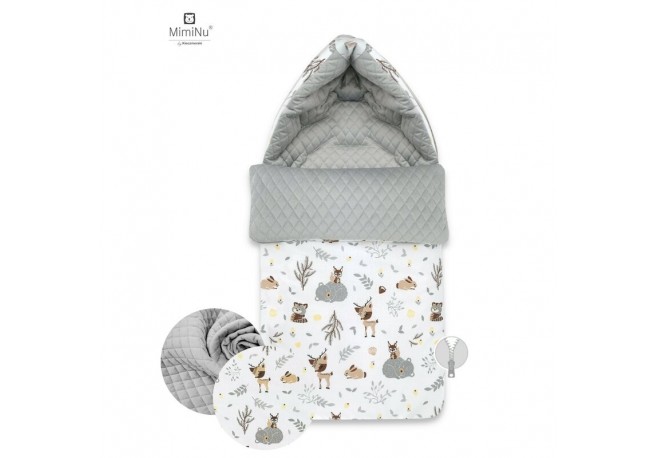 MimiNu - Sac de iarna universal Impermeabil Cu fermoar si gluga Pentru carucior Scaun auto Saniuta Materiale certificate Oeko Te