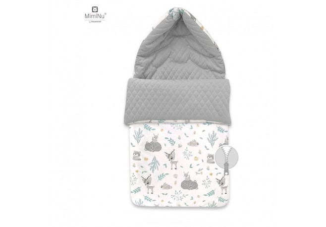 MimiNu - Sac de iarna universal Impermeabil Cu fermoar si gluga Din bumbac si tesatura pufoasa de catifea Materiale certificate 