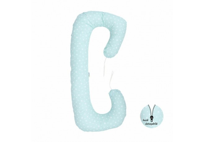 BabyNeeds - Perna multifunctionala Soft Plus Mint cu stelute