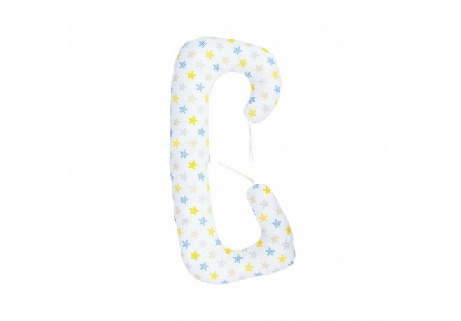 BabyNeeds - Perna 3 in 1 pentru gravide si bebelusi Soft Cu husa din bumbac Stelute multicolore