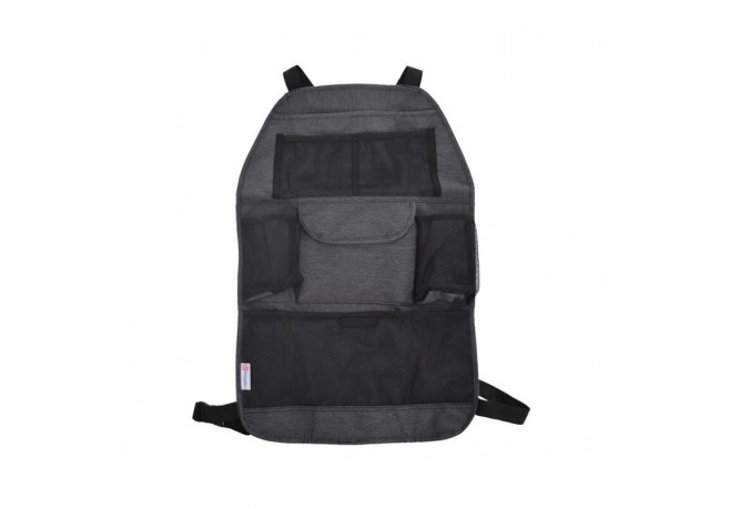 Petite&Mars - Organizator universal pentru masina 38.5x58 cm Cu multiple buzunare Order Gri-Negru