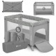Lionelo - Patut pliant cu un nivel Stefi Cu intrare laterala cu fermoar 2 roti 120x60 cm Conform cu standardul european de secur