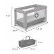 Lionelo - Patut pliant cu un nivel Stefi Cu intrare laterala cu fermoar 2 roti 120x60 cm Conform cu standardul european de secur
