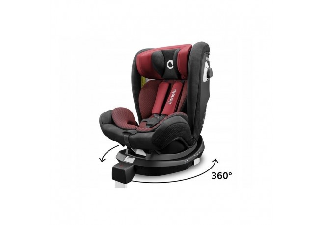 Lionelo - Scaun auto Braam Burgundy Pozitie de somn Protectie laterala Rotire 360 grade 0-36 Kg cu Isofix Conform cu standardul 