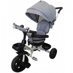Tricicleta cu pedale 3 in 1 R-Sport T4 - Gri - Resigilat
