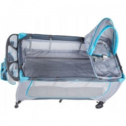 Patut pliabil accesorizat Ecotoys - Gri - Resigilat (husa transport rupta)