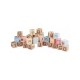 Joueco - Cuburi din lemn certificat FSC Multifunctionale Familia Wildies 25x21 cm 12 luni+ 30 piese Multicolor