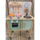 Joueco - Bucatarie din lemn certificat FSC Cu accesorii Reglabila pe inaltime 86x56 cm 3 ani+ Multicolor