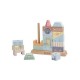 Joueco - Jucarie de stivuit Casute Familia Wildies Din lemn certificat FSC 23x24 cm 12 luni+ 20 piese Multicolor