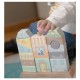 Joueco - Jucarie de stivuit Casute Familia Wildies Din lemn certificat FSC 23x24 cm 12 luni+ 20 piese Multicolor