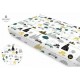 MimiNu - Cearceaf cu elastic pentru patut 140X70 cm Din bumbac certificat Oeko Tex Standard 100 Childrens Journey Grey