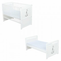 Babyneeds- Patut din lemn Nadia II Girafa transformabil pt bebe si junior 120x60 cm Multifunctional Din lemn de pin si mdf Stabi