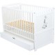 Babyneeds- Patut din lemn Nadia II Girafa transformabil pt bebe si junior 120x60 cm Multifunctional Cu sertar cu capac Din pin s
