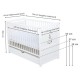 Babyneeds- Patut din lemn Nadia II Girafa transformabil pt bebe si junior 120x60 cm Cu sertar cu capac Din lemn de pin si mdf St