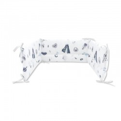 MimiNu - Aparatoare pentru patut 120x60 cm Din bumbac certificat Oeko Tex Standard 100 Cu inaltimea de 30 cm Cu panglici Baby Sh