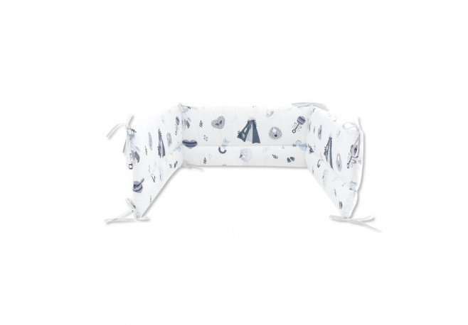 MimiNu - Aparatoare pentru patut 120x60 cm Din bumbac certificat Oeko Tex Standard 100 Cu inaltimea de 30 cm Cu panglici Baby Sh