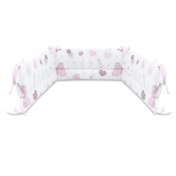 MimiNu - Aparatoare pentru patut 120x60 cm Din bumbac certificat Oeko Tex Standard 100 Cu inaltimea de 30 cm Cu panglici Baby Sh