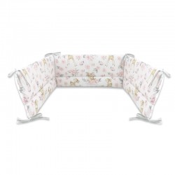 MimiNu - Aparatoare pentru patut 120x60 cm Din bumbac certificat Oeko Tex Standard 100 Cu inaltimea de 30 cm Cu panglici Sweet D