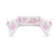 MimiNu - Aparatoare pentru patut 120x60 cm Din bumbac certificat Oeko Tex Standard 100 Cu inaltimea de 30 cm Cu panglici Peonie 