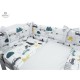 MimiNu - Lenjerie patut 3 piese Cu protectie laterala Din bumbac certificat Oeko Tex Standard 100 Pentru patut 120x60 cm Childre