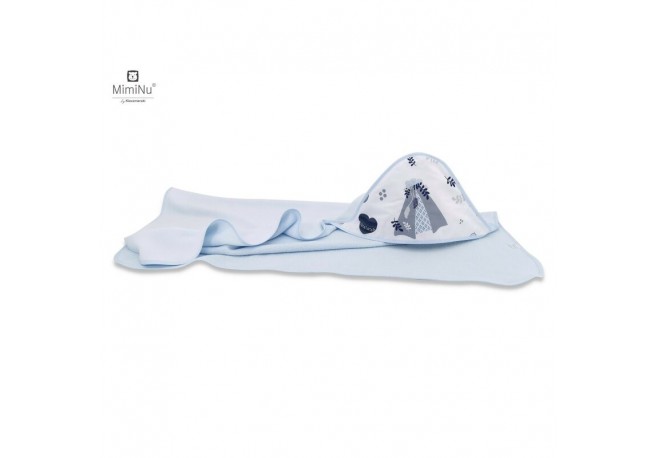 MimiNu - Prosop mare cu gluga Dimensiune 100x100 cm Din bumbac si thermo fleece Materiale certificate Oeko Tex Standard 100 Baby