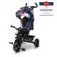 Lionelo - Tricicleta Haari Blue Navy Suport picioare Control al directiei Scaun reversibil Rotire 360 grade Pliabila Conform cu 