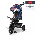 Lionelo - Tricicleta Haari Blue Navy Suport picioare Control al directiei Scaun reversibil Rotire 360 grade Pliabila Conform cu 