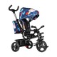 Lionelo - Tricicleta Haari Blue Navy Suport picioare Control al directiei Scaun reversibil Rotire 360 grade Pliabila Conform cu 