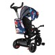 Lionelo - Tricicleta Haari Blue Navy Suport picioare Control al directiei Scaun reversibil Rotire 360 grade Pliabila Conform cu 