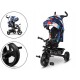 Lionelo - Tricicleta Haari Blue Navy Suport picioare Control al directiei Scaun reversibil Rotire 360 grade Pliabila Conform cu 