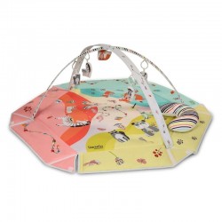 Lionelo - Salteluta interactiva Jenny cu jucarii 130x130 cm Conform cu standardul european de securitate EN71 Multicolor