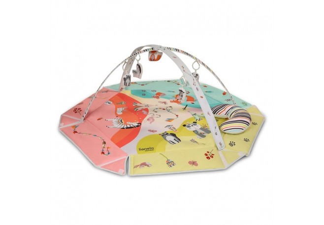 Lionelo - Salteluta interactiva Jenny cu jucarii 130x130 cm Conform cu standardul european de securitate EN71 Multicolor