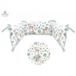 MimiNu - Aparatoare pentru patut 120x60 cm Din bumbac certificat Oeko Tex Standard 100 Cu inaltimea de 30 cm Cu panglici Sweet D