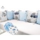 MimiNu - Aparatoare cu 6 pernute modulare Cu doua fete Cu fermoar Cu husa detasabila si lavabila Pentru patut 120X60 cm Din bumb