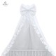 MimiNu - Baldachin din tull pentru patut cu funda si volan 210x145 cm Material certificat Oeko Tex Standard 100 Alb