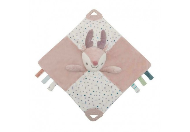 Petite&Mars - Paturica moale Cu zornaitoare de plus Caprioara Suzie Cu jucarie dentitie 31 x 31 x 12 cm Conform cu standardul eu